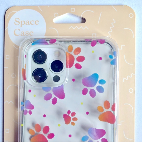 NEW SPACE CASE Clear Paw Prints Phone Case for iPhone 12 12 Pro - Picture 2 of 11